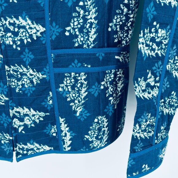 Lucky Brand Kantha Jacket Size S Printed Zip Up Quilted Floral Boho 100% Cotton - Picture 5 of 13